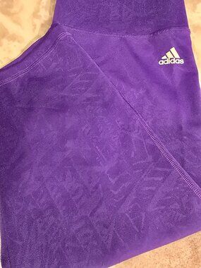 adidas climate 3/4 length legging womans dark lilac purple, large
